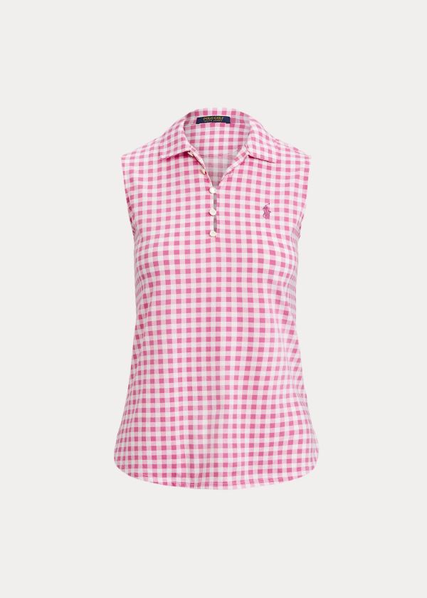 Polos Ralph Lauren Mujer Rosas - Gingham Sleeveless Golf - JDWSP7983